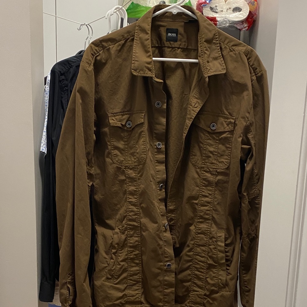 Men’s Hugo Boss Brown Lightweight Shirt Jacket